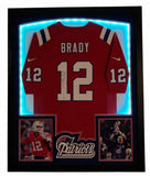 Tom Brady Signed 32x41 Patriots Framed Jersey Display w/LED Lights TriStar Holo