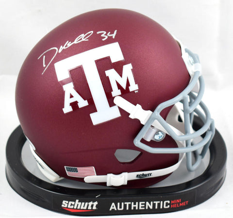Dante Hall Autographed Texas A&M Aggies Maroon Schutt Mini Helmet- JSA W *Silver