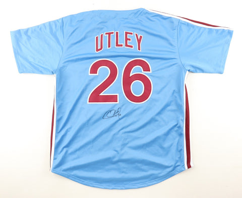 Chase Utley Signed Philidelphia Phillies Jersey (Beckett)2008 World Series Champ