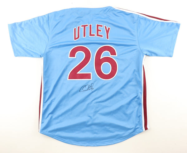 Chase Utley Signed Philidelphia Phillies Jersey (Beckett)2008 World Series Champ