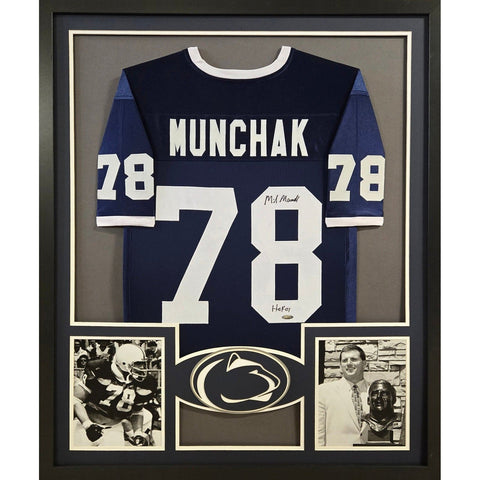 Mike Munchak Autographed Signed Framed Penn State Jersey STEINER