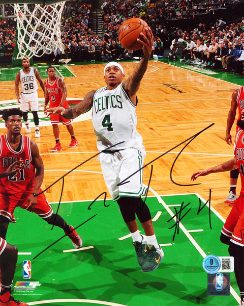 Celtics Isiah Thomas Authentic Signed 8x10 Vertical Photo BAS #BR24949