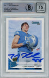 TJ Hockenson Signed Detroit Lions 2019 Donruss #321 Beckett Auto 10 40691