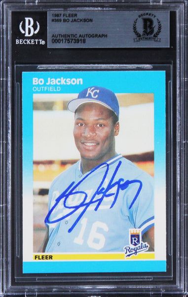 Royals Bo Jackson Authentic Signed 1987 Fleer #369 Rookie Card BAS Slabbed
