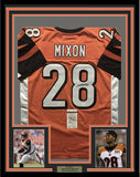 Framed Autographed/Signed Joe Mixon 33x42 Cincinnati Orange Jersey JSA COA