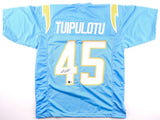 Tuli Tuipulotu Signed Los Angeles Chargers Jersey (Beckett) 2023 2nd Rnd Pck /LB