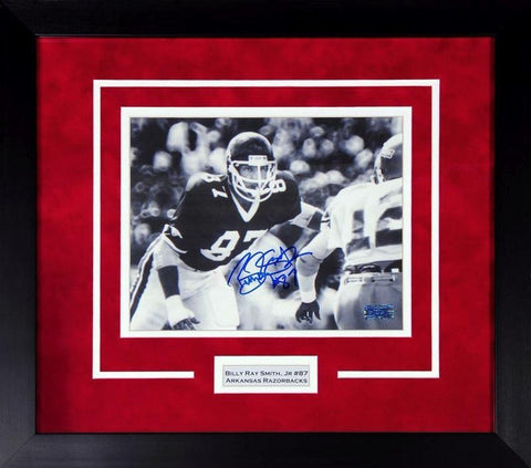 BILLY RAY SMITH AUTOGRAPHED ARKANSAS RAZORBACKS 8x10 FRAMED PHOTO COA