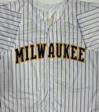 Brewers Infielder JOEY ORTIZ Signed Custom Replica Pinstripe Jersey AUTO - JSA