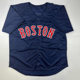 Autographed/Signed Rafael Devers Boston Blue Baseball Jersey JSA COA