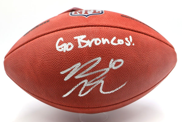 Bo Nix Autographed/Inscribed "Go Broncos" NFL Game Ball Beckett COA