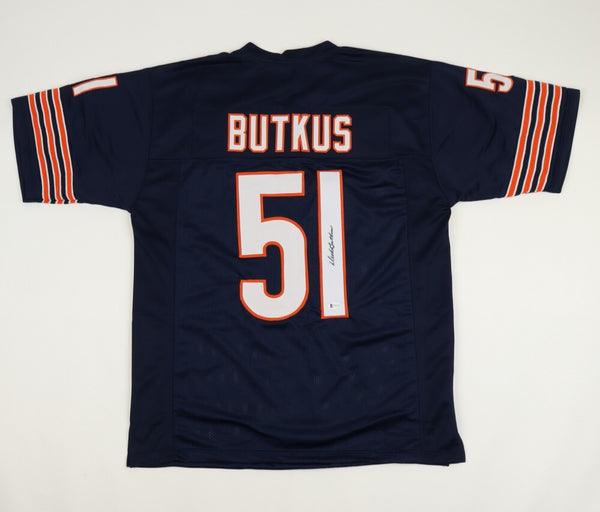 Dick Butkus Signed Chicago Bears Jersey (Beckett) 8xPro Bowl LB 1965-1972 / HOF
