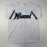 Autographed/Signed Jazz Chisholm Jr. Miami White Baseball Jersey JSA COA
