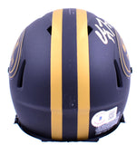 Christian McCaffrey Autographed 49ers Eclipse Speed Mini Helmet- Beckett Holo