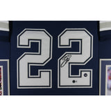 Emmitt Smith Autographed Pro Style Blue XL Framed Jersey 35x43 Beckett 53080