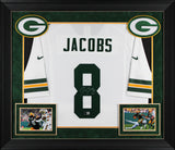 Packers Josh Jacobs Authentic Signed White Nike Game Framed Jersey BAS Witnessed