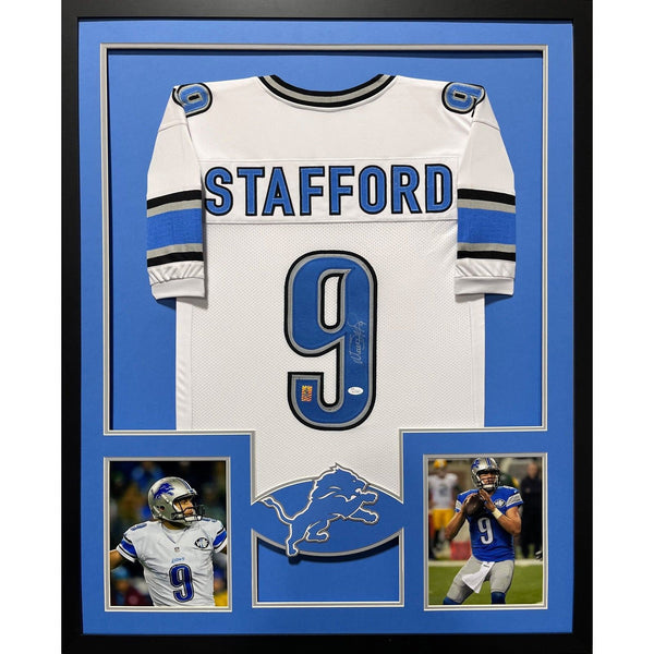 Matt Stafford Autographed Signed Framed Detroit Lions Jersey JSA