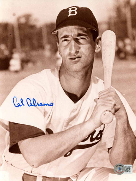 Cal Abrams Autographed/Signed Brooklyn Dodgers 8x10 Photo Beckett 50590