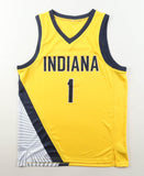 Obi Toppin Signed Indianapolis Pacers Yellow Jersey (Beckett) 2020 1st Rnd Pk #8