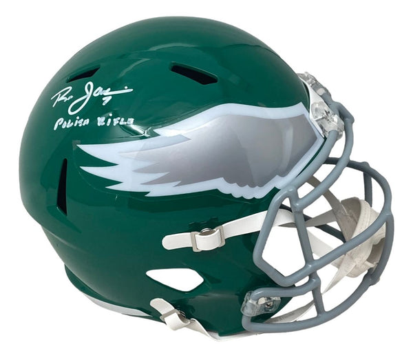 Ron Jaworski Signed Eagles FS Kelly Green Speed Replica Helmet Polish Rifle BAS