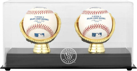 Milwaukee Brewers Gold Glove Double Baseball 2020-Present Logo Display Case