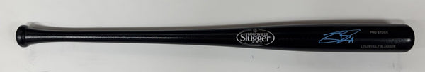 Brewers JACKSON CHOURIO Signed Louisville Slugger Black Bat AUTO - BAS