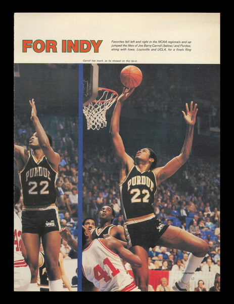 Joe Barry Carroll Autographed Signed 8x11 Magazine Photo Purdue SKU #238033