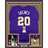 Framed Autographed/Signed Paul Skenes 35x39 Purple LSU College Jersey JSA COA