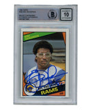 Eric Dickerson Signed 1984 Topps #280 Auto 10 Trading Card HOF Beckett 40347