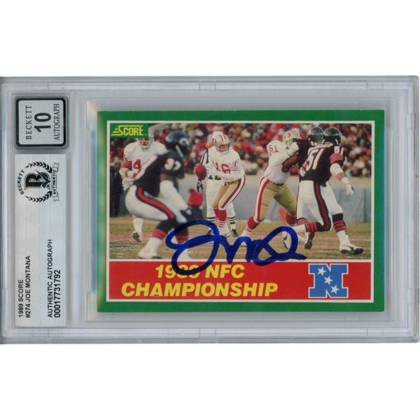 Joe Montana Autographed/Signed 1989 Score #274 Slab Trading Card Beckett 49910