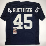 Autographed/Signed RUDY RUETTIGER Notre Dame Irish Blue Jersey JSA COA