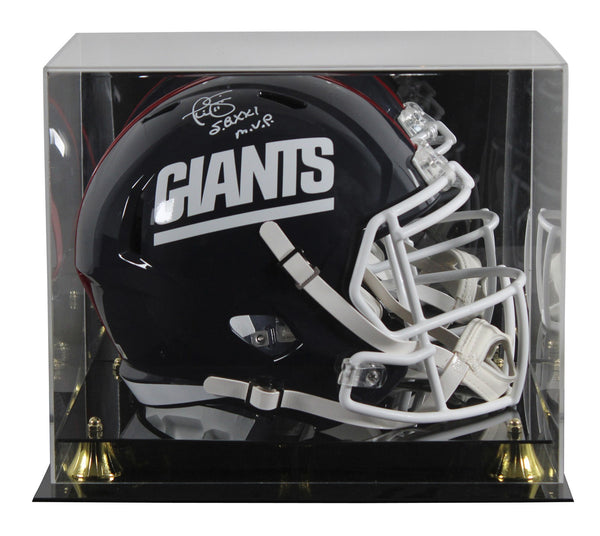 Giants Phil Simms Signed 81-99 TB Full Size Speed Rep Helmet W/ Case BAS Wit