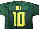 OREGON DUCKS BO NIX AUTOGRAPHED GREEN JERSEY SIGNED IN GREEN BECKETT QR 217959