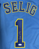 BUD SELIG Signed Custom Replica Blue Jersey AUTO - Milwaukee Brewers MLB - JSA