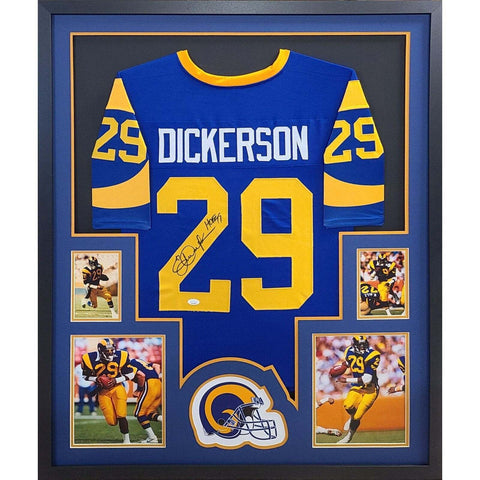 Eric Dickerson Autographed Signed Framed Los Angeles Rams Jersey JSA