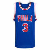 Allen Iverson (76ers) Signed Royal Blue Custom Basketball Jersey - (SCHWARTZ ...