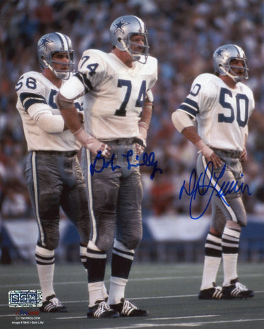 BOB LILLY & DD LEWIS AUTOGRAPHED DALLAS COWBOYS 8x10 PHOTO COA