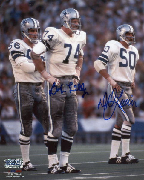 BOB LILLY & DD LEWIS AUTOGRAPHED DALLAS COWBOYS 8x10 PHOTO COA