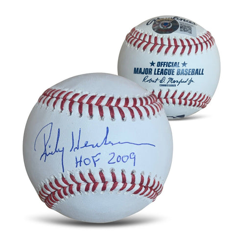 Rickey Henderson Autographed MLB Hall of Fame HOF 2009 Signed Baseball Beckett