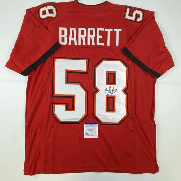 Autographed/Signed SHAQUIL SHAQ BARRETT Tampa Bay Red Football Jersey PSA COA