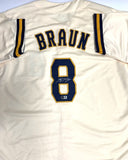 Brewers MVP Outfielder RYAN BRAUN Signed Custom Replica Cream Jersey AUTO - BAS
