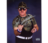 Sgt. Slaughter Signed Wrestling Unframed 8x10 Pointing Camo/Black Suit Photo