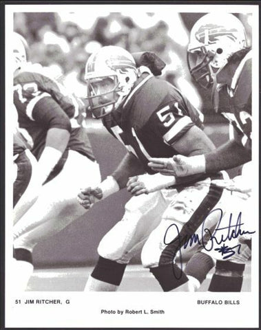 Jim Ritcher Buffalo Bills Signed/Autographed 8x10 B/W Photo 151765