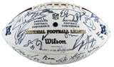 2009 Pro Bowl (40+) Brees, Peterson, Willis Signed White Panel Logo Football JSA