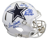 Cowboys ROYs (5) Smith, Prescott +3 Signed 22 Alt F/S Speed Proline Helmet BAS W