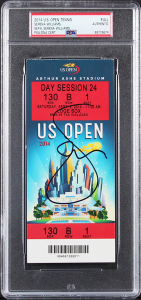 Serena Williams Authentic Signed 2014 U.S. Open Ticket Stub PSA/DNA Slabbed