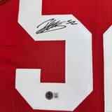 Framed Autographed/Signed Patrick Willis 35x39 San Francisco Red Jersey BAS COA