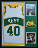 FRAMED SEATTLE SUPERSONICS SHAWN KEMP AUTOGRAPHED SIGNED JERSEY JSA COA