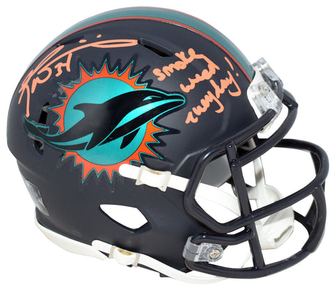 RICKY WILLIAMS SIGNED MIAMI DOLPHINS 2025 RIVALRIES MINI HELMET W/ SMOKE WEED