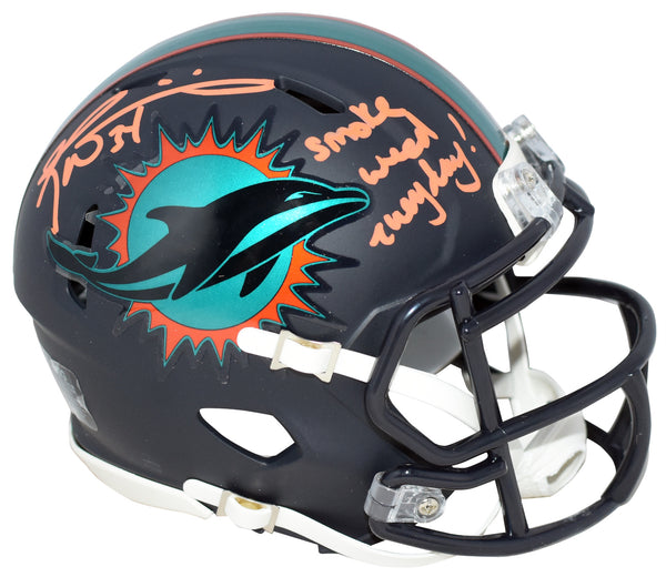 RICKY WILLIAMS SIGNED MIAMI DOLPHINS 2025 RIVALRIES MINI HELMET W/ SMOKE WEED