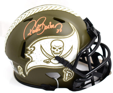 Ronde Barber Signed Buccaneers Salute to Service Speed Mini Helmet-BeckettW Holo